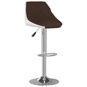 Vidaxl Bar Stools 2 Pcs Brown And White Faux Leather