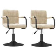 Vidaxl Swivel Dining Chairs 2 Pcs Cream Velvet