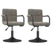 Vidaxl Swivel Dining Chairs 2 Pcs Light Grey Velvet