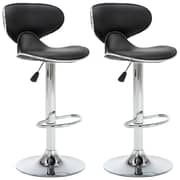 Vidaxl Bar Stools 2 Pcs Black Faux Leather