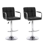 Vidaxl Bar Stools 2 Pcs Black Faux Leather