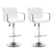 Vidaxl Bar Stools 2 Pcs White Faux Leather