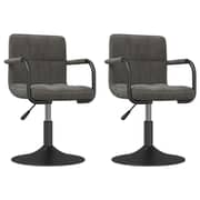 Vidaxl Swivel Dining Chairs 2 Pcs Dark Grey Velvet