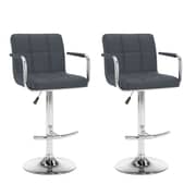 Vidaxl Bar Stools 2 Pcs Grey Faux Leather