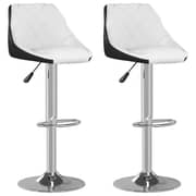 Vidaxl Bar Stools 2 Pcs White And Black Faux Leather