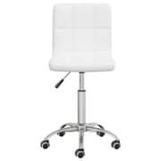 Vidaxl Swivel Office Chair White Faux Leather