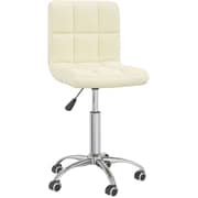 Vidaxl Swivel Office Chair Cream Fabric