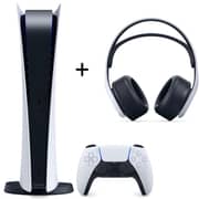 Sony PlayStation 5 Digital Console White - Middle East Version + Pulse 3D Wireless Headset