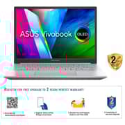 Asus Vivobook Pro 14 Laptop - 11th Gen Core i7 3.30GHz 16GB 1TB 4GB Win11Home 14inch OLED Silver English/Arabic Keyboard K3400PH OLED007W (2022) Middle East Version