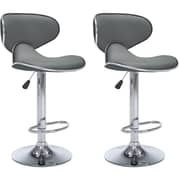 Vidaxl Bar Stools 2 Pcs Grey Faux Leather