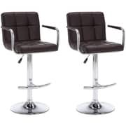 Vidaxl Bar Stools 2 Pcs Brown Faux Leather