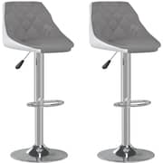 Vidaxl Bar Stools 2 Pcs Grey And White Faux Leather