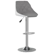 Vidaxl Bar Stools 2 Pcs Grey And White Faux Leather