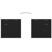 Vidaxl Sideboard Black 80x36x75 Cm Chipboard