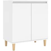 Vidaxl Sideboard With Solid Wood Legs White 60x35x70 Cm Chipboard
