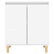 Vidaxl Sideboard With Solid Wood Legs White 60x35x70 Cm Chipboard