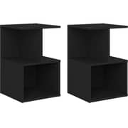 Vidaxl Bedside Cabinets 2 Pcs Black 35x35x55 Cm Chipboard