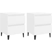 Vidaxl Bed Cabinets 2 Pcs White 40x35x50 Cm Chipboard