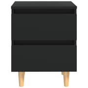 Vidaxl Bed Cabinets With Solid Pinewood Legs 2 Pcs Black 40x35x50 Cm