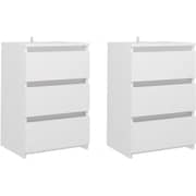 Vidaxl Bed Cabinets 2 Pcs White 40x35x62.5 Cm Chipboard