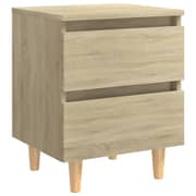 Vidaxl Bed Cabinets & Solid Pinewood Legs 2 Pcs Sonoma Oak 40x35x50 Cm