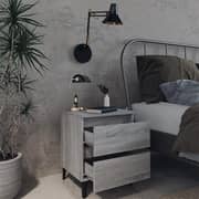 Vidaxl Bed Cabinets With Metal Legs 2 Pcs Grey Sonoma 40x35x50 Cm