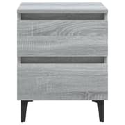 Vidaxl Bed Cabinets With Metal Legs 2 Pcs Grey Sonoma 40x35x50 Cm
