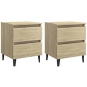 Vidaxl Bed Cabinets 2 Pcs Sonoma Oak 40x35x50 Cm Chipboard