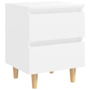 Vidaxl Bed Cabinets With Solid Pinewood Legs 2 Pcs White 40x35x50 Cm