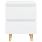 Vidaxl Bed Cabinets With Solid Pinewood Legs 2 Pcs White 40x35x50 Cm