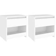 Vidaxl Bedside Cabinets 2 Pcs White 40x30x39 Cm Chipboard