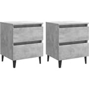 Vidaxl Bed Cabinets 2 Pcs Concrete Grey 40x35x50 Cm Chipboard