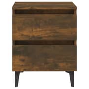 Vidaxl Bed Cabinet With Metal Legs Smoked Oak 40x35x50 Cm