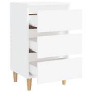 Vidaxl Bed Cabinets With Solid Wood Legs 2 Pcs White 40x35x69 Cm