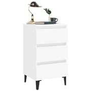 Vidaxl Bed Cabinet With Metal Legs 2 Pcs White 40x35x69 Cm