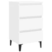 Vidaxl Bed Cabinet With Metal Legs 2 Pcs White 40x35x69 Cm