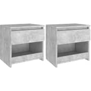 Vidaxl Bedside Cabinets 2 Pcs Concrete Grey 40x30x39 Cm Chipboard