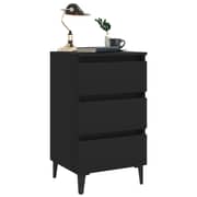 Vidaxl Bed Cabinet With Metal Legs 2 Pcs Black 40x35x69 Cm