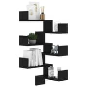 Vidaxl Wall Corner Shelves 2 Pcs Black 40x40x50 Cm Chipboard