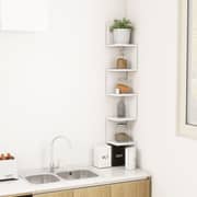 Vidaxl Wall Corner Shelf White 20x20x127.5 Cm Chipboard