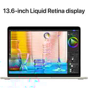 Apple MacBook Air 13.6-inch (2022) - Apple M2 Chip / 8GB RAM / 256GB SSD / 8-core GPU / macOS Monterey / English Keyboard / Starlight / Middle East Version - [MLY13ZS/A]