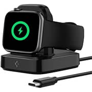 Spigen For Apple Watch Charger Stand [mfi Certified] Fast Charger For Apple Watch Series 7 6 Se 5 4 3 2 1 45mm 44mm 42mm 41mm 40mm 38mm With Nightstand Mode (built In Charger & Usb C Cable/no Adapter)