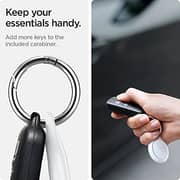Spigen Ultra Hybrid Compatible With Apple Airtag Case Cover Airtags Holder Designed For Airtags Keychain Ring (2021) - White