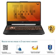 ASUS TUF F15 (2020) Gaming Laptop - 10th Gen / Intel Core i5-10300H / 15.6inch FHD / 8GB RAM / 512GB SSD / 4GB NVIDIA GeForce GTX 1650 Graphics / Windows 11 Home / English & Arabic Keyboard / Black / Middle East Version - [FX506LHB-HN323W]