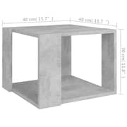 Vidaxl Coffee Table Concrete Grey 40x40x30 Cm Engineered Wood