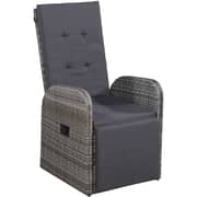 Vidaxl Reclining Garden Chair With Cushion Poly Rattan Grey