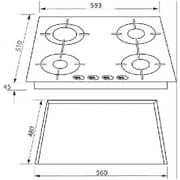 Rosieres Gas Hob - 4 Burner Rgv64tfbpn Lpg
