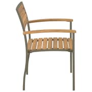 Vidaxl Stackable Outdoor Chairs 2 Pcs Solid Acacia Wood And Steel