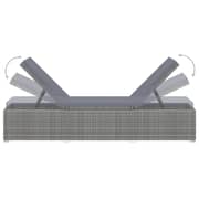 Vidaxl Sun Lounger With Cushion Poly Rattan Grey