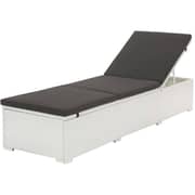 Vidaxl Sun Lounger With Cushion Poly Rattan White